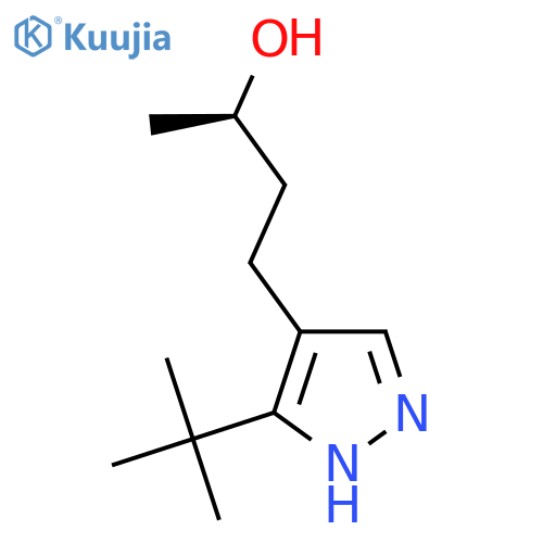 (2R)-4-(3-tert-butyl-1H-pyrazol-4-yl)butan-2-ol structure