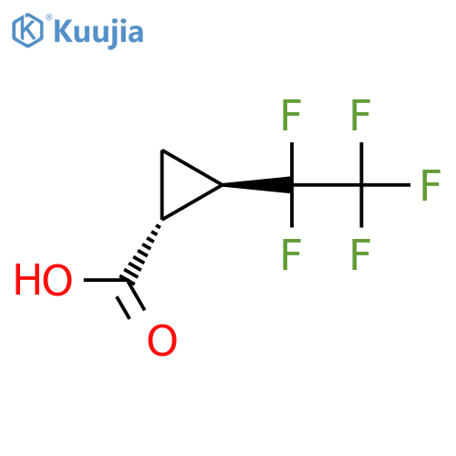 rac-(1R,2R)-2-(pentafluoroethyl)cyclopropane-1-carboxylic acid structure