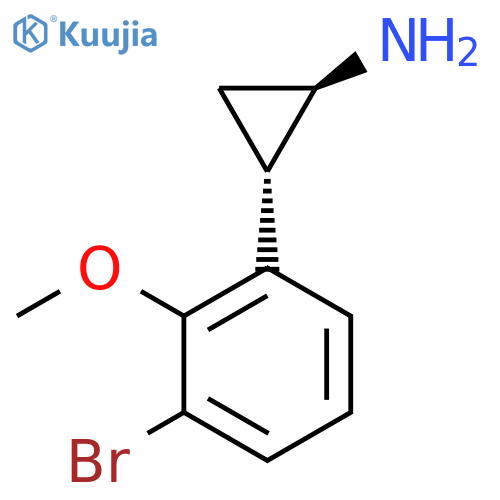rac-(1R,2S)-2-(3-bromo-2-methoxyphenyl)cyclopropan-1-amine structure