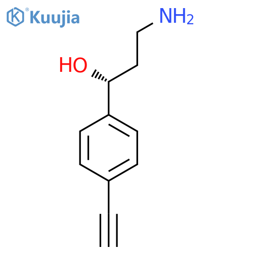 (1R)-3-amino-1-(4-ethynylphenyl)propan-1-ol structure