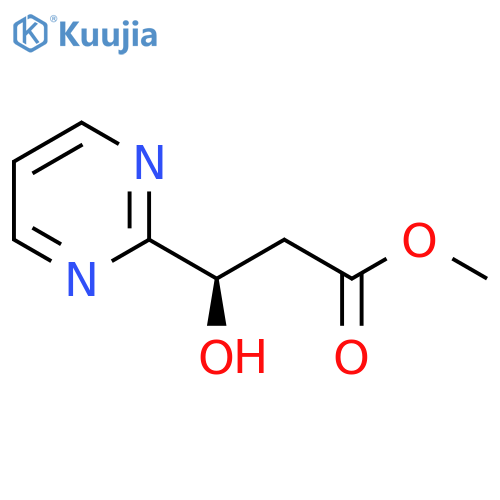 methyl (3R)-3-hydroxy-3-(pyrimidin-2-yl)propanoate structure