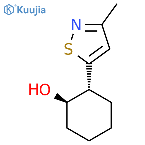 rac-(1R,2R)-2-(3-methyl-1,2-thiazol-5-yl)cyclohexan-1-ol structure