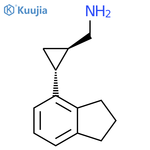 rac-(1R,2R)-2-(2,3-dihydro-1H-inden-4-yl)cyclopropylmethanamine structure