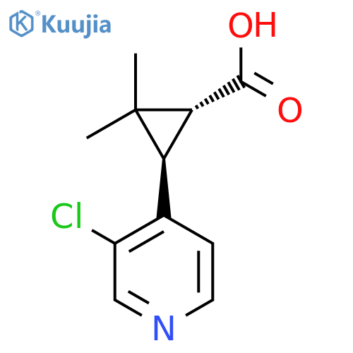 (1R,3R)-3-(3-Chloropyridin-4-yl)-2,2-dimethylcyclopropane-1-carboxylic acid structure