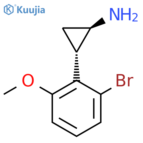 rac-(1R,2S)-2-(2-bromo-6-methoxyphenyl)cyclopropan-1-amine structure