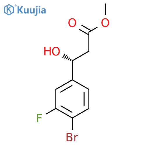 methyl (3R)-3-(4-bromo-3-fluorophenyl)-3-hydroxypropanoate structure