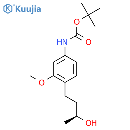 tert-butyl N-{4-(3S)-3-hydroxybutyl-3-methoxyphenyl}carbamate structure