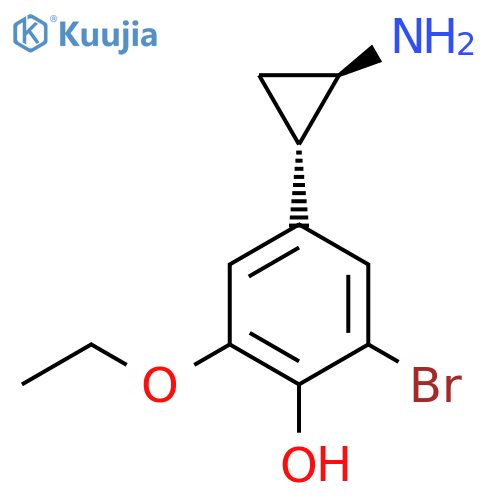 rac-4-(1R,2S)-2-aminocyclopropyl-2-bromo-6-ethoxyphenol structure