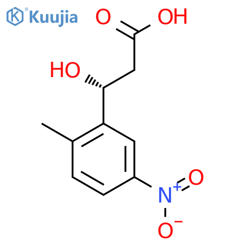 (3R)-3-hydroxy-3-(2-methyl-5-nitrophenyl)propanoic acid structure