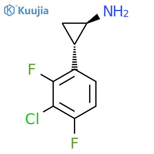 rac-(1R,2S)-2-(3-chloro-2,4-difluorophenyl)cyclopropan-1-amine structure