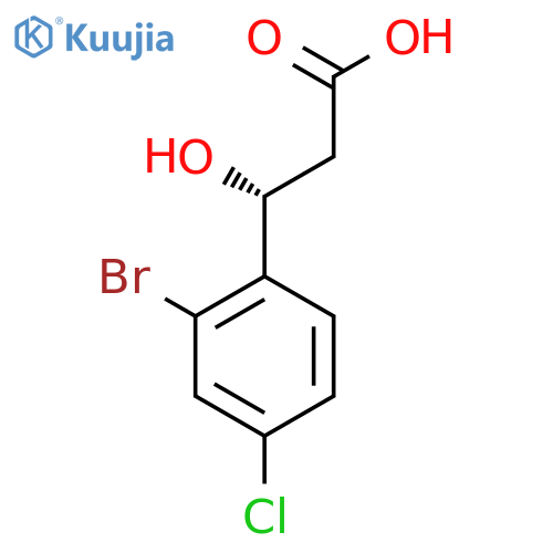 (3R)-3-(2-bromo-4-chlorophenyl)-3-hydroxypropanoic acid structure