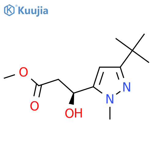 methyl (3S)-3-(3-tert-butyl-1-methyl-1H-pyrazol-5-yl)-3-hydroxypropanoate structure