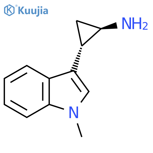 rac-(1R,2S)-2-(1-methyl-1H-indol-3-yl)cyclopropan-1-amine structure