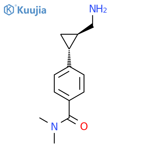 rac-4-(1R,2R)-2-(aminomethyl)cyclopropyl-N,N-dimethylbenzamide structure