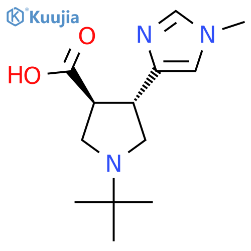 1-tert-butyl-4-(1-methyl-1H-imidazol-4-yl)pyrrolidine-3-carboxylic acid structure