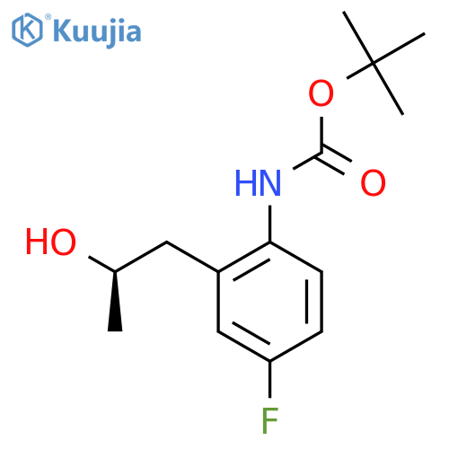 tert-butyl N-{4-fluoro-2-(2R)-2-hydroxypropylphenyl}carbamate structure