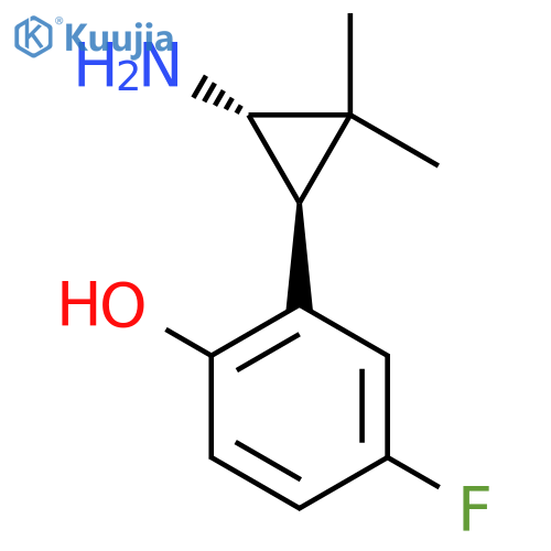 rac-2-(1R,3R)-3-amino-2,2-dimethylcyclopropyl-4-fluorophenol structure