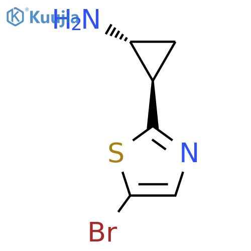 rac-(1R,2R)-2-(5-bromo-1,3-thiazol-2-yl)cyclopropan-1-amine structure