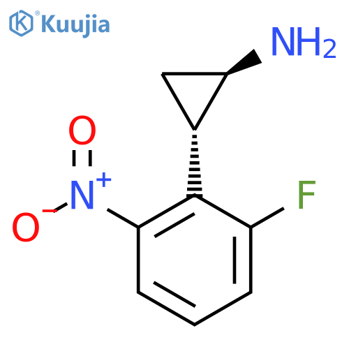 rac-(1R,2S)-2-(2-fluoro-6-nitrophenyl)cyclopropan-1-amine structure