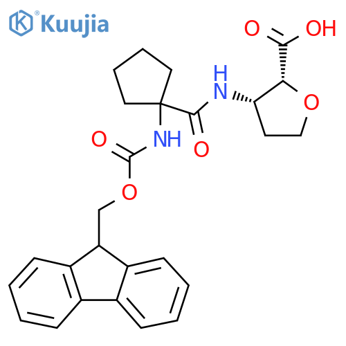 rac-(2R,3S)-3-1-({(9H-fluoren-9-yl)methoxycarbonyl}amino)cyclopentaneamidooxolane-2-carboxylic acid structure