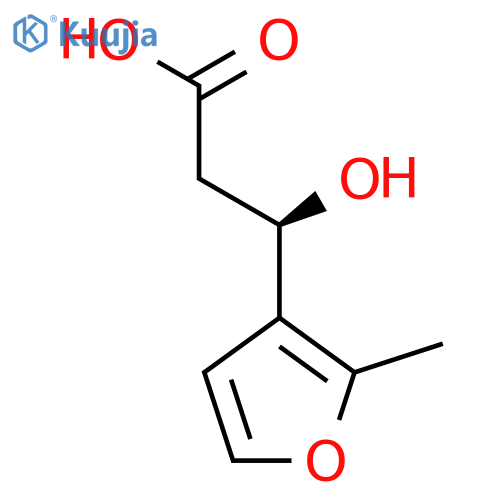 (3R)-3-hydroxy-3-(2-methylfuran-3-yl)propanoic acid structure