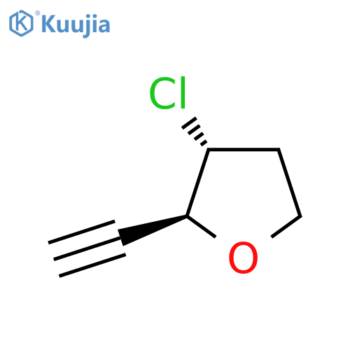 3-chloro-2-ethynyloxolane, trans structure