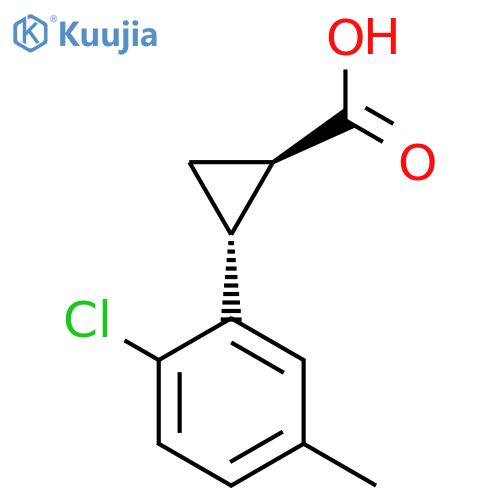 rac-(1R,2R)-2-(2-chloro-5-methylphenyl)cyclopropane-1-carboxylic acid structure