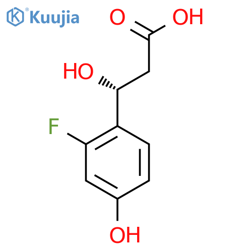 (3R)-3-(2-fluoro-4-hydroxyphenyl)-3-hydroxypropanoic acid structure