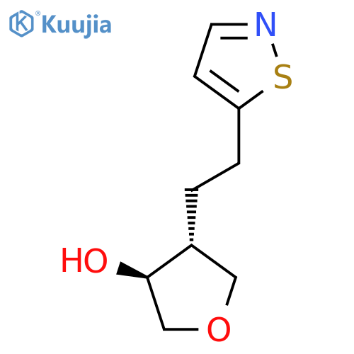rac-(3R,4S)-4-2-(1,2-thiazol-5-yl)ethyloxolan-3-ol structure