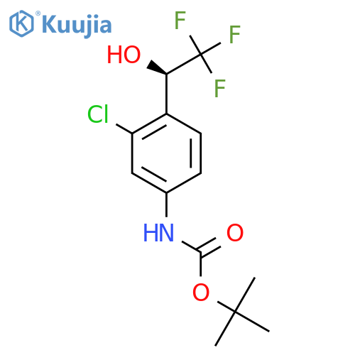 tert-butyl N-{3-chloro-4-(1R)-2,2,2-trifluoro-1-hydroxyethylphenyl}carbamate structure