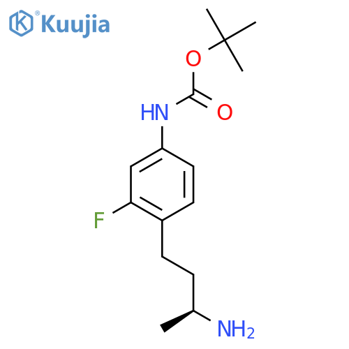 tert-butyl N-{4-(3S)-3-aminobutyl-3-fluorophenyl}carbamate structure