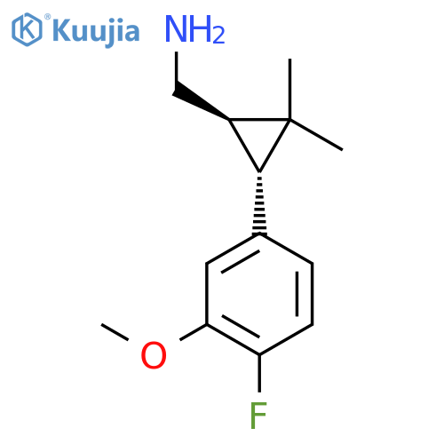 rac-(1R,3R)-3-(4-fluoro-3-methoxyphenyl)-2,2-dimethylcyclopropylmethanamine structure