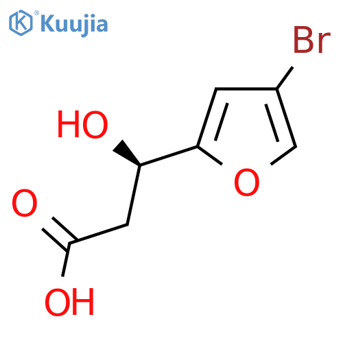 (3R)-3-(4-bromofuran-2-yl)-3-hydroxypropanoic acid structure