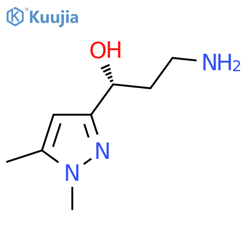 (1R)-3-amino-1-(1,5-dimethyl-1H-pyrazol-3-yl)propan-1-ol structure