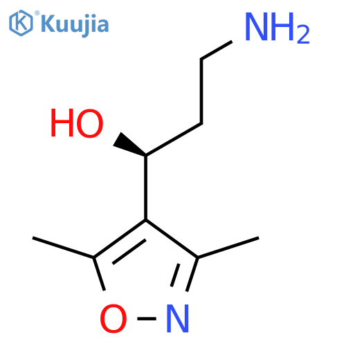 (1S)-3-amino-1-(dimethyl-1,2-oxazol-4-yl)propan-1-ol structure