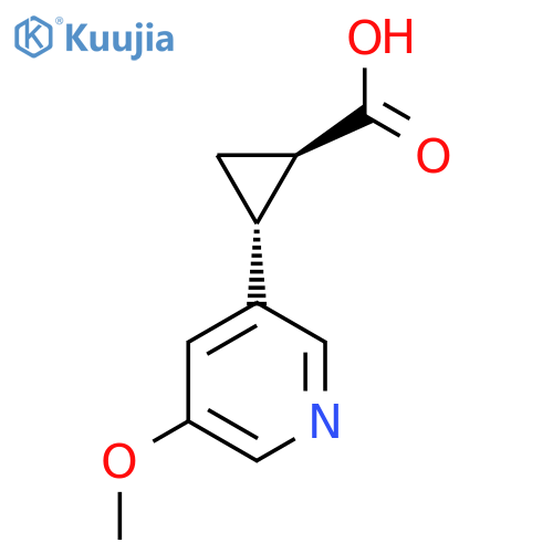 rac-(1R,2R)-2-(5-methoxypyridin-3-yl)cyclopropane-1-carboxylic acid structure