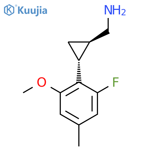 rac-(1R,2R)-2-(2-fluoro-6-methoxy-4-methylphenyl)cyclopropylmethanamine structure