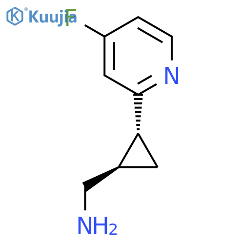 rac-(1R,2R)-2-(4-fluoropyridin-2-yl)cyclopropylmethanamine structure