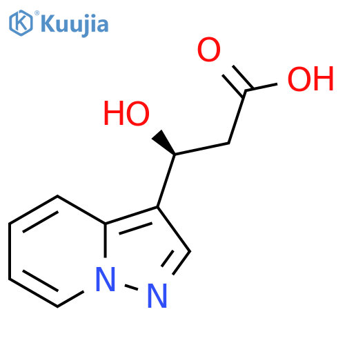 (3S)-3-hydroxy-3-{pyrazolo1,5-apyridin-3-yl}propanoic acid structure