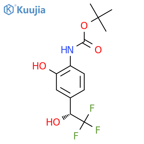 tert-butyl N-{2-hydroxy-4-(1R)-2,2,2-trifluoro-1-hydroxyethylphenyl}carbamate structure