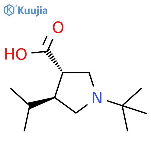 1-tert-butyl-4-(propan-2-yl)pyrrolidine-3-carboxylic acid structure