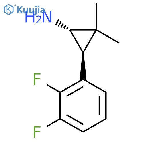 rac-(1R,3R)-3-(2,3-difluorophenyl)-2,2-dimethylcyclopropan-1-amine structure