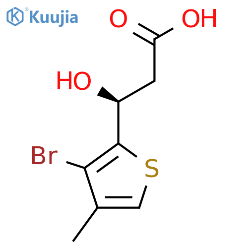 (3S)-3-(3-bromo-4-methylthiophen-2-yl)-3-hydroxypropanoic acid structure