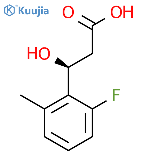 (3S)-3-(2-fluoro-6-methylphenyl)-3-hydroxypropanoic acid structure