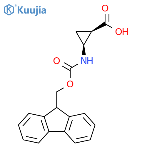 rac-(1R,2S)-2-({(9H-fluoren-9-yl)methoxycarbonyl}amino)cyclopropane-1-carboxylic acid structure