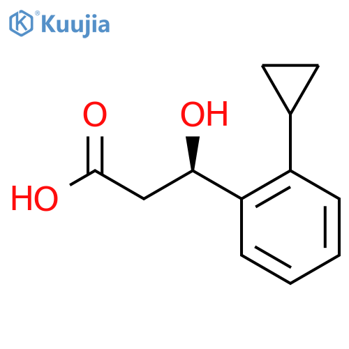 (3R)-3-(2-cyclopropylphenyl)-3-hydroxypropanoic acid structure