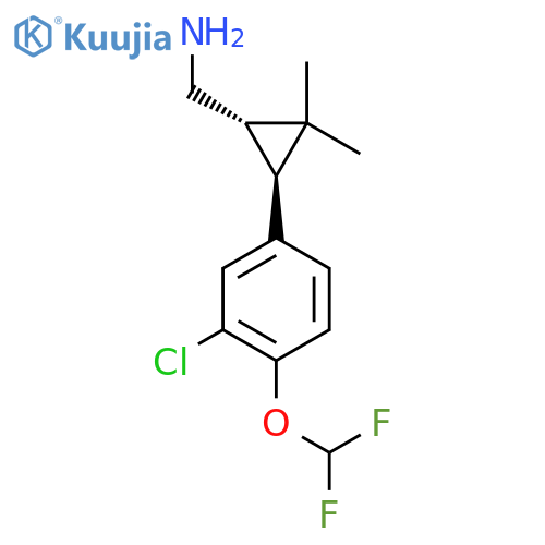 rac-(1R,3R)-3-3-chloro-4-(difluoromethoxy)phenyl-2,2-dimethylcyclopropylmethanamine structure