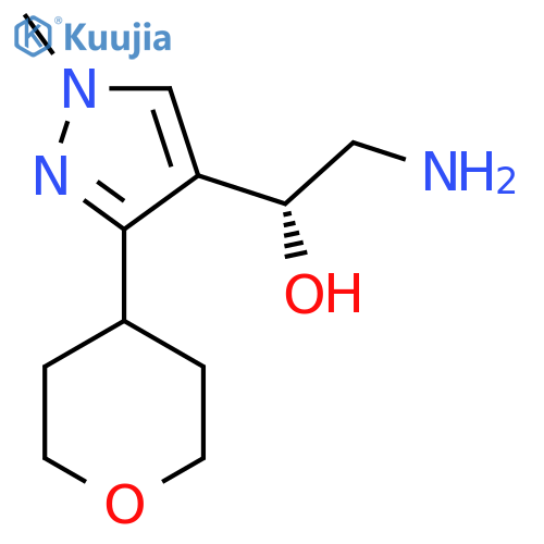 (1R)-2-amino-1-1-methyl-3-(oxan-4-yl)-1H-pyrazol-4-ylethan-1-ol structure