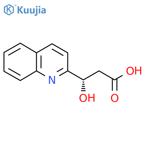 (3S)-3-hydroxy-3-(quinolin-2-yl)propanoic acid structure