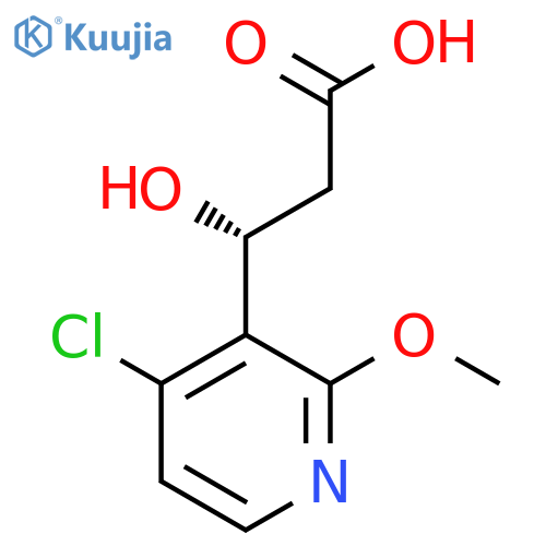 (3R)-3-(4-chloro-2-methoxypyridin-3-yl)-3-hydroxypropanoic acid structure
